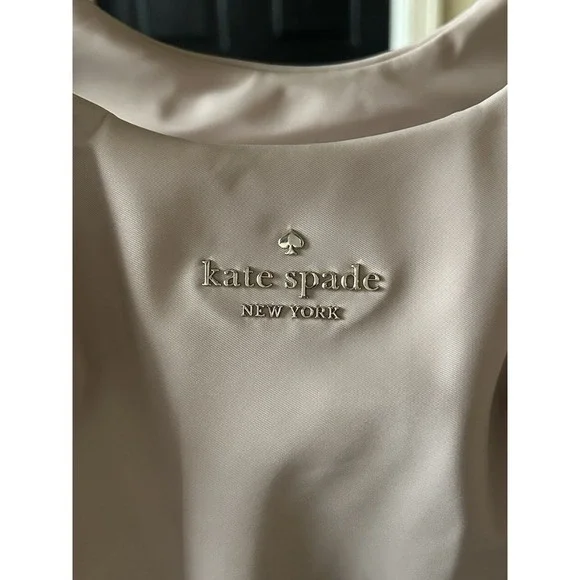 Large Kate Spade Diaper Bag Tan/pink Nylon Easy Wipe Down Shoulder Strap Clean - Picture 2 of 15